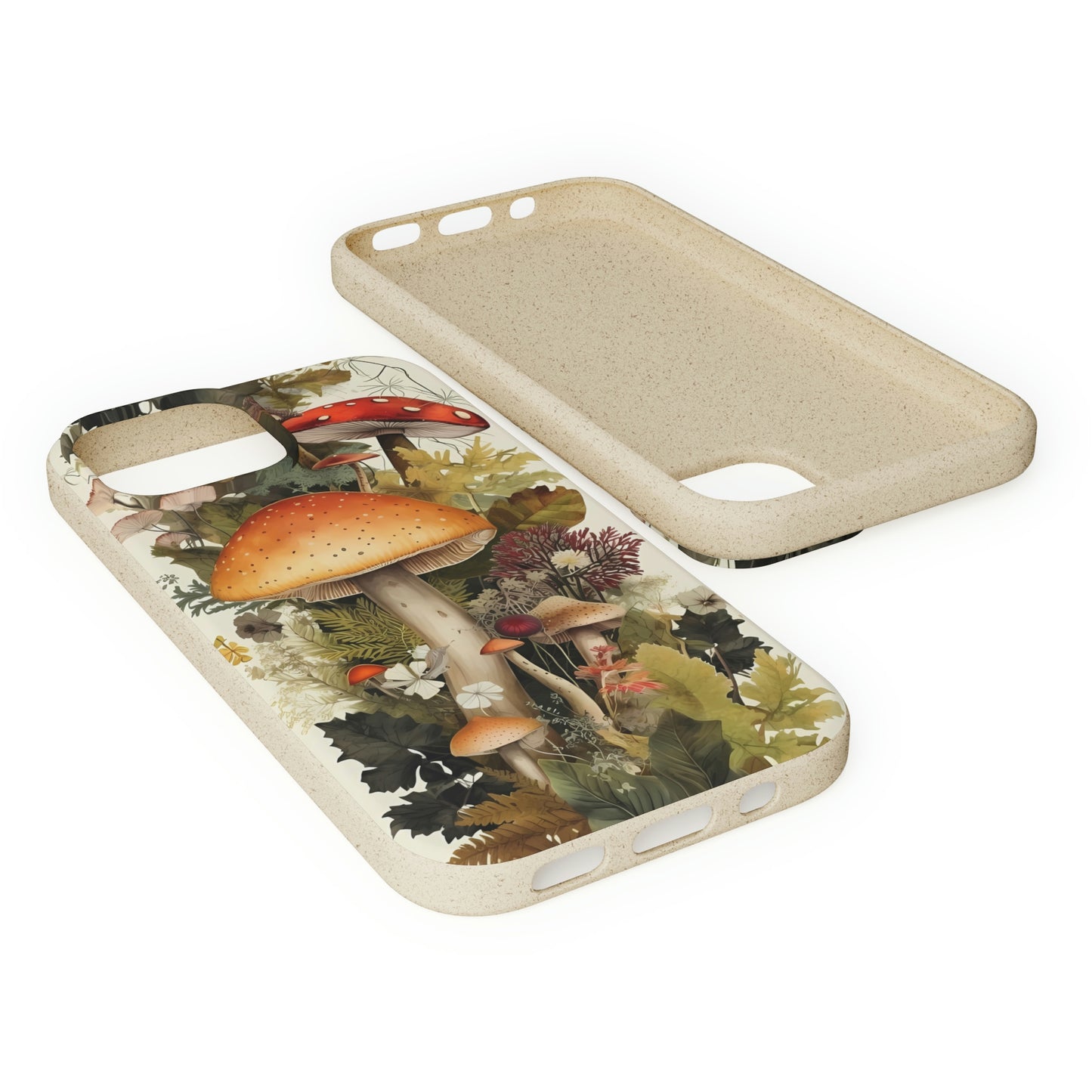 Cottagecore Mushrooms and Plants | Biodegradable iPhone Case