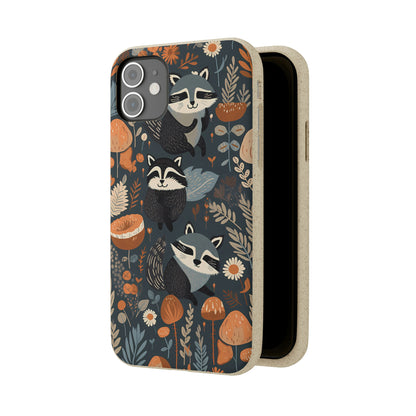 Raccoons and Plants | Biodegradable iPhone Case