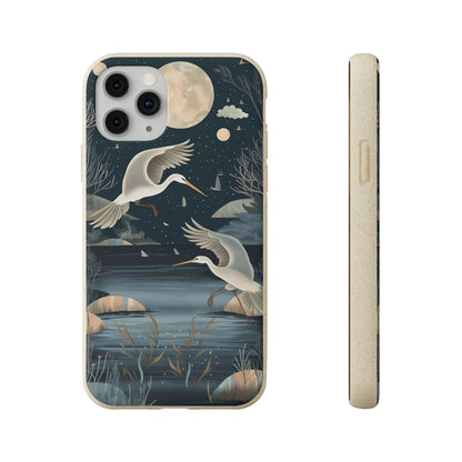 Herons Flying Over a Pond | Biodegradable iPhone Case