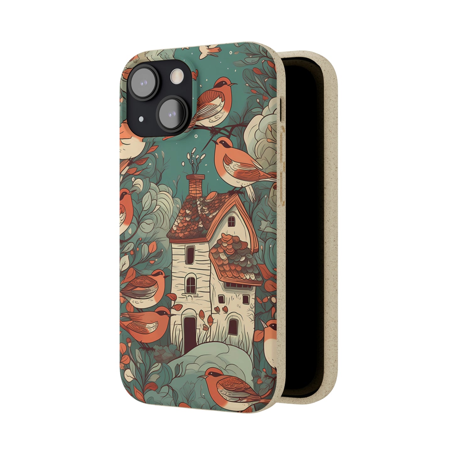 Cottagecore Red-Breasted Robins | Biodegradable iPhone Case