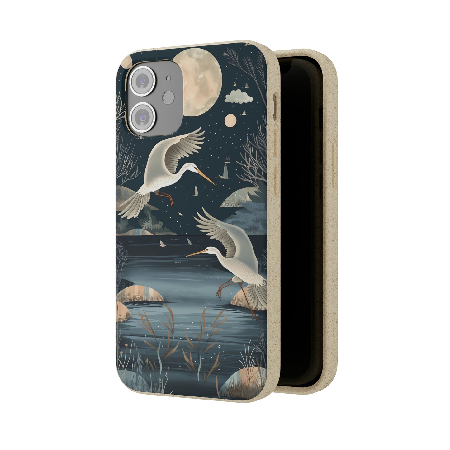 Herons Flying Over a Pond | Biodegradable iPhone Case