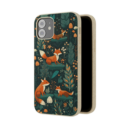 Cottagecore Foxes in a Forest | Biodegradable iPhone Case