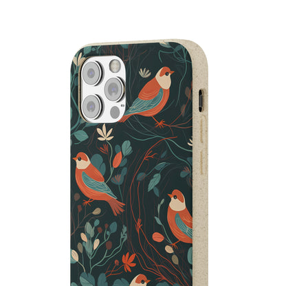 Whimsical Red-Breasted Robins | Biodegradable iPhone Case