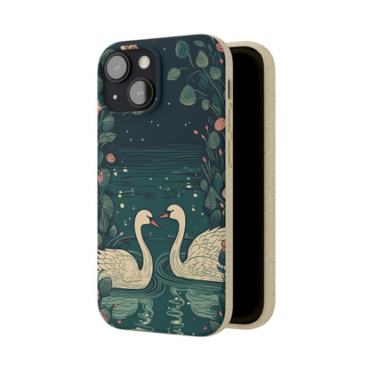 Romantic Swans on a Pond | Biodegradable iPhone Case