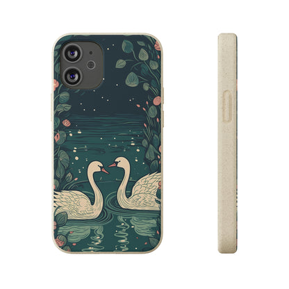 Romantic Swans on a Pond | Biodegradable iPhone Case