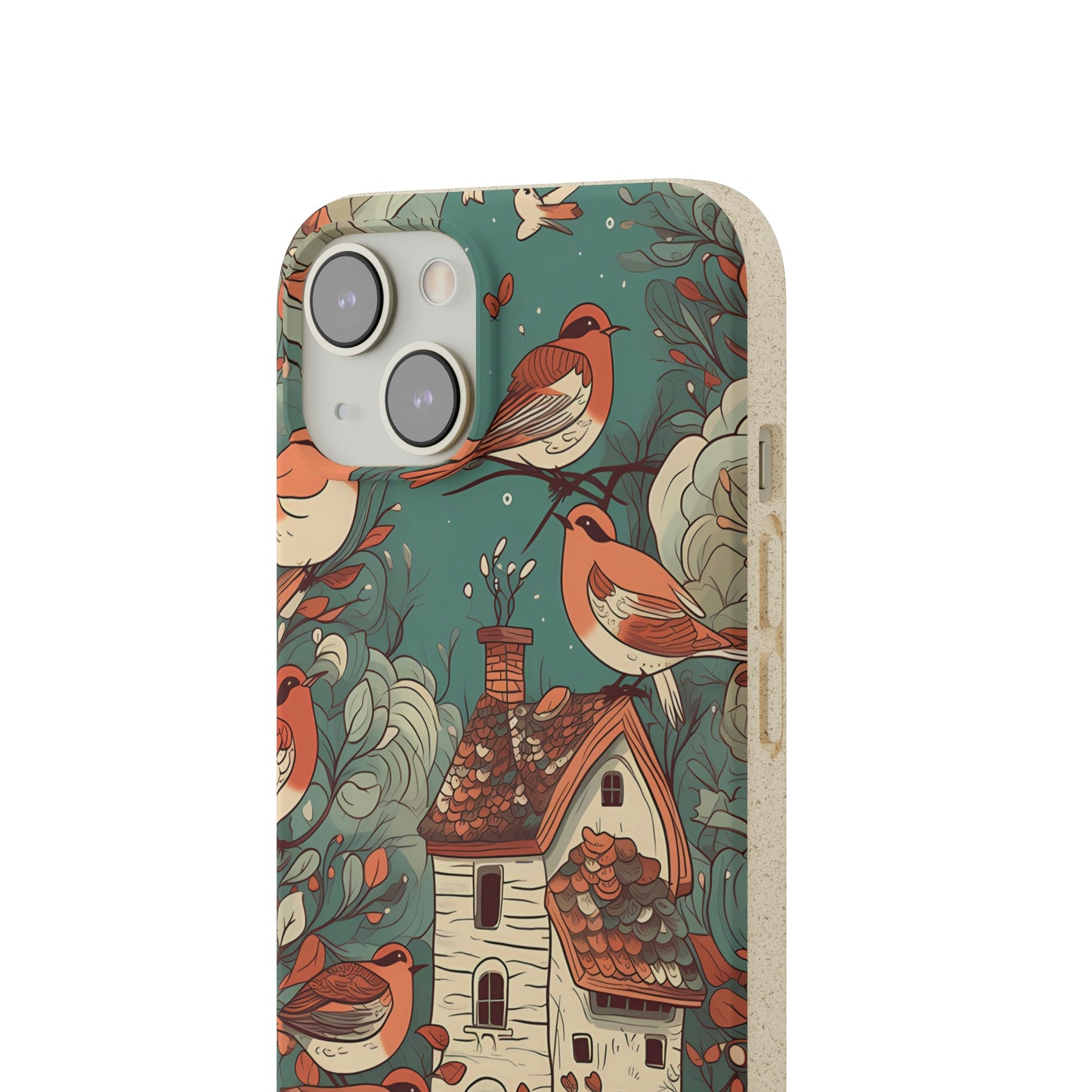 Cottagecore Red-Breasted Robins | Biodegradable iPhone Case