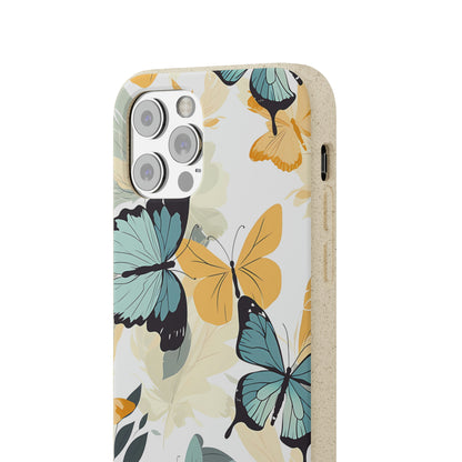 Blue and Yellow Butterflies | Biodegradable iPhone Case