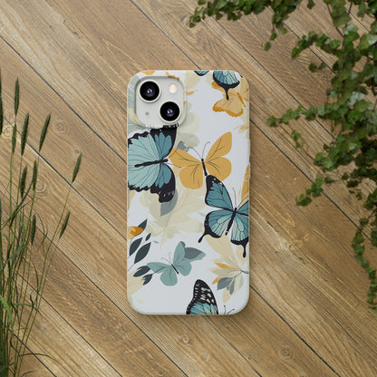 Blue and Yellow Butterflies | Biodegradable iPhone Case