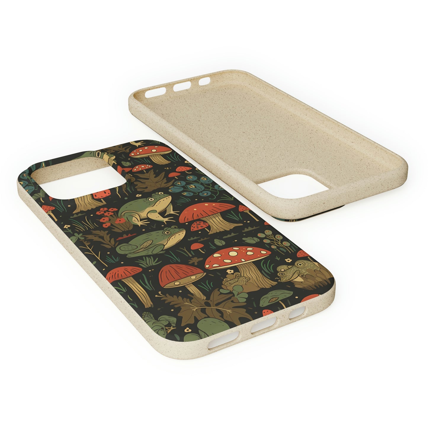 Cottagecore Frogs with Mushrooms | Biodegradable iPhone Case