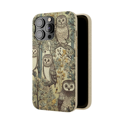 Cottagecore Owls in a Forest | Biodegradable iPhone Case