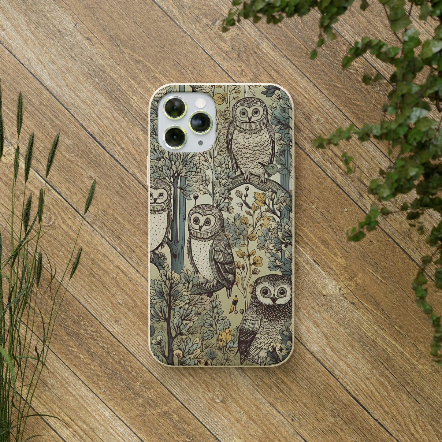 Cottagecore Owls in a Forest | Biodegradable iPhone Case