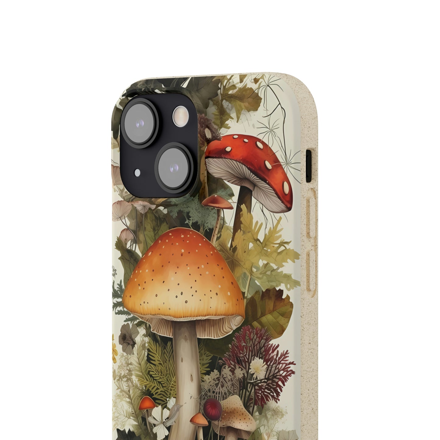 Cottagecore Mushrooms and Plants | Biodegradable iPhone Case