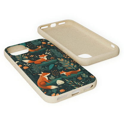 Cottagecore Foxes in a Forest | Biodegradable iPhone Case