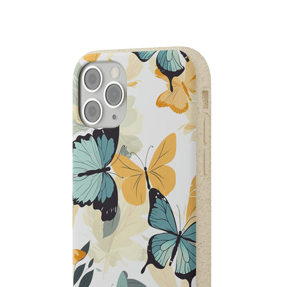 Blue and Yellow Butterflies | Biodegradable iPhone Case