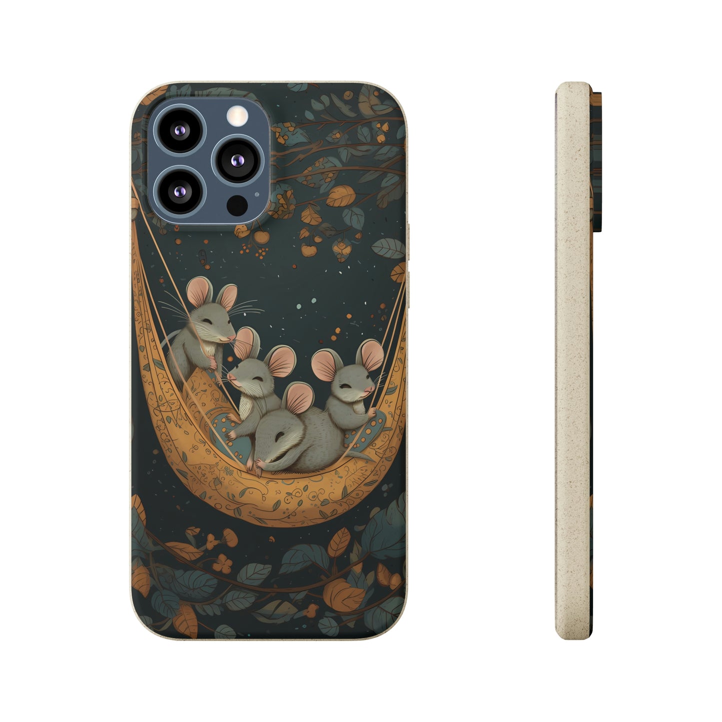 Cottagecore Field Mice in a Hammock | Biodegradable iPhone Case