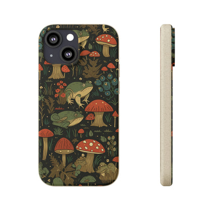 Cottagecore Frogs with Mushrooms | Biodegradable iPhone Case