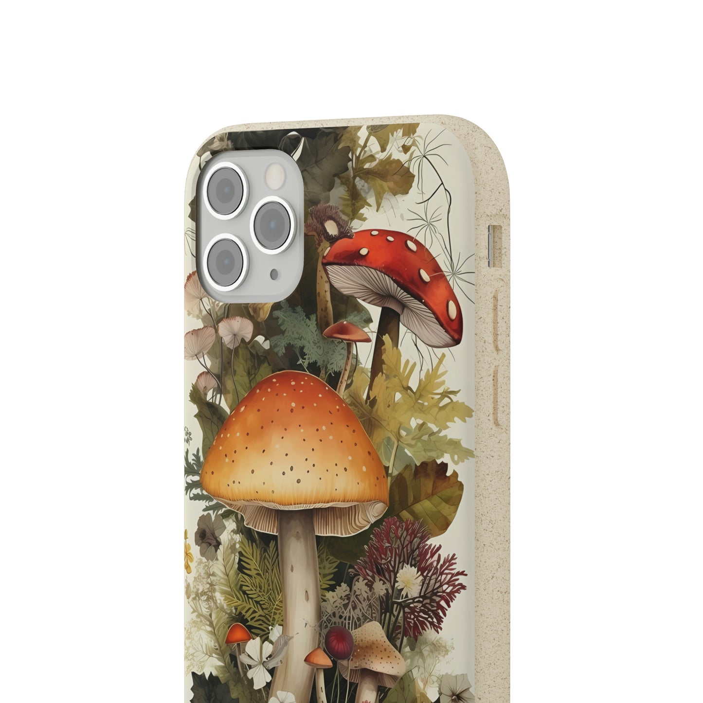 Cottagecore Mushrooms and Plants | Biodegradable iPhone Case