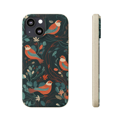 Whimsical Red-Breasted Robins | Biodegradable iPhone Case