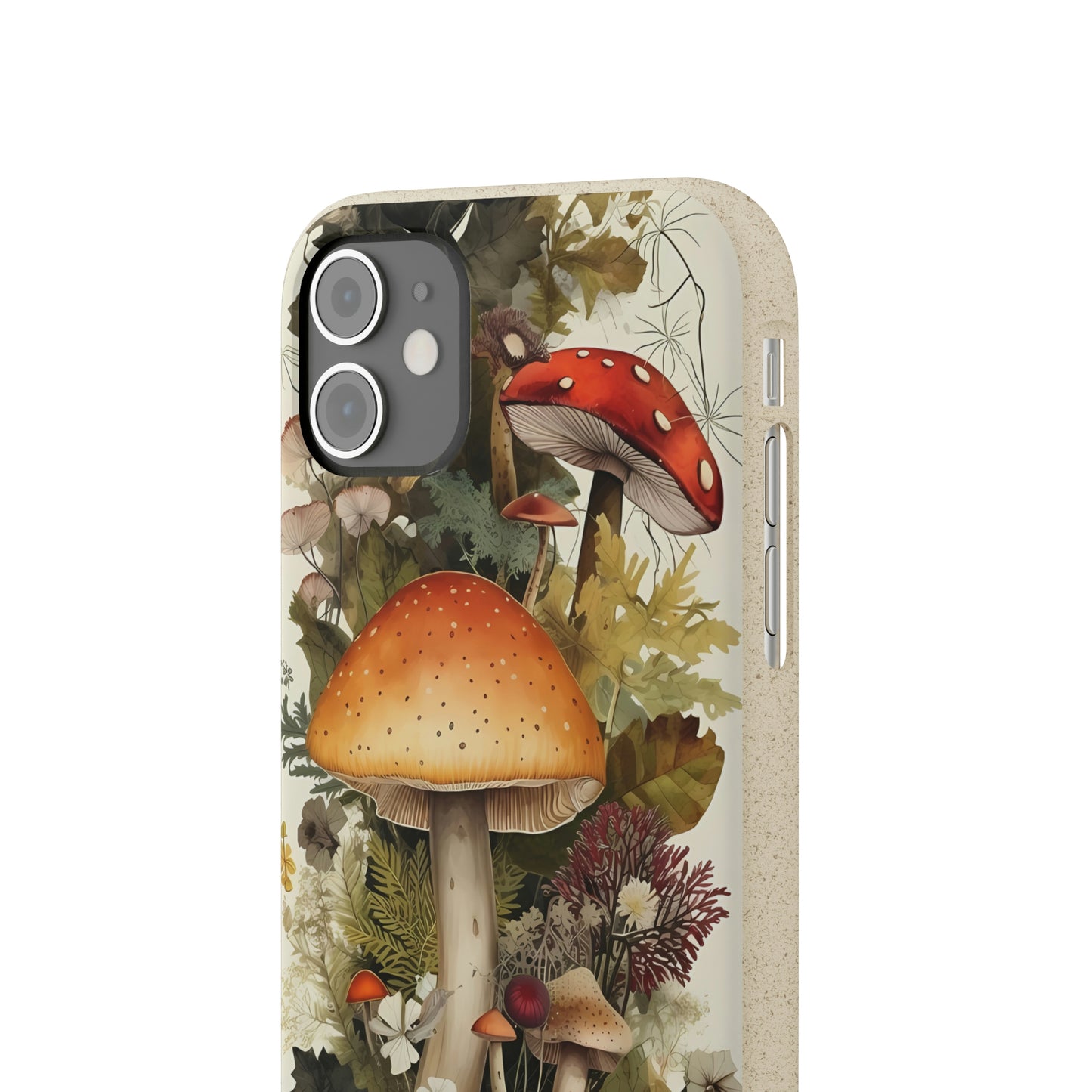 Cottagecore Mushrooms and Plants | Biodegradable iPhone Case