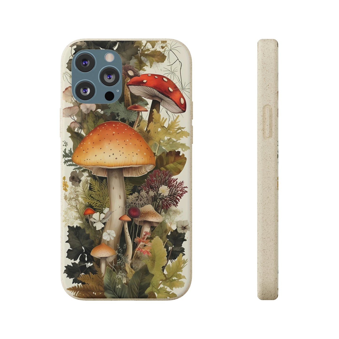 Cottagecore Mushrooms and Plants | Biodegradable iPhone Case