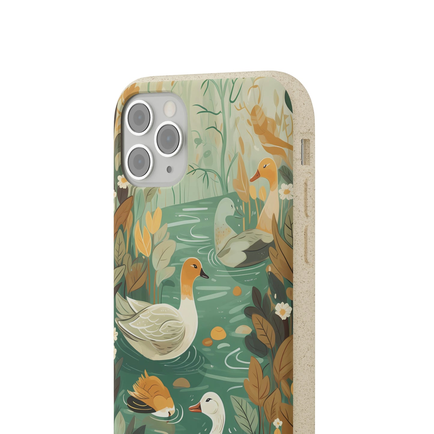 Cottagecore Ducks in a Pond | Biodegradable iPhone Case