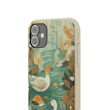 Cottagecore Ducks in a Pond | Biodegradable iPhone Case