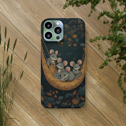 Cottagecore Field Mice in a Hammock | Biodegradable iPhone Case