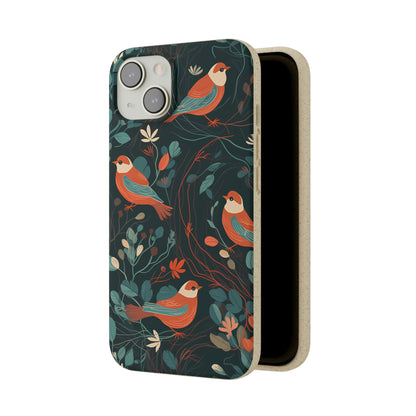 Whimsical Red-Breasted Robins | Biodegradable iPhone Case