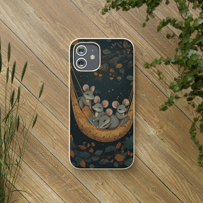 Cottagecore Field Mice in a Hammock | Biodegradable iPhone Case