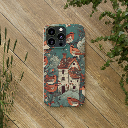 Cottagecore Red-Breasted Robins | Biodegradable iPhone Case