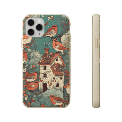 Cottagecore Red-Breasted Robins | Biodegradable iPhone Case