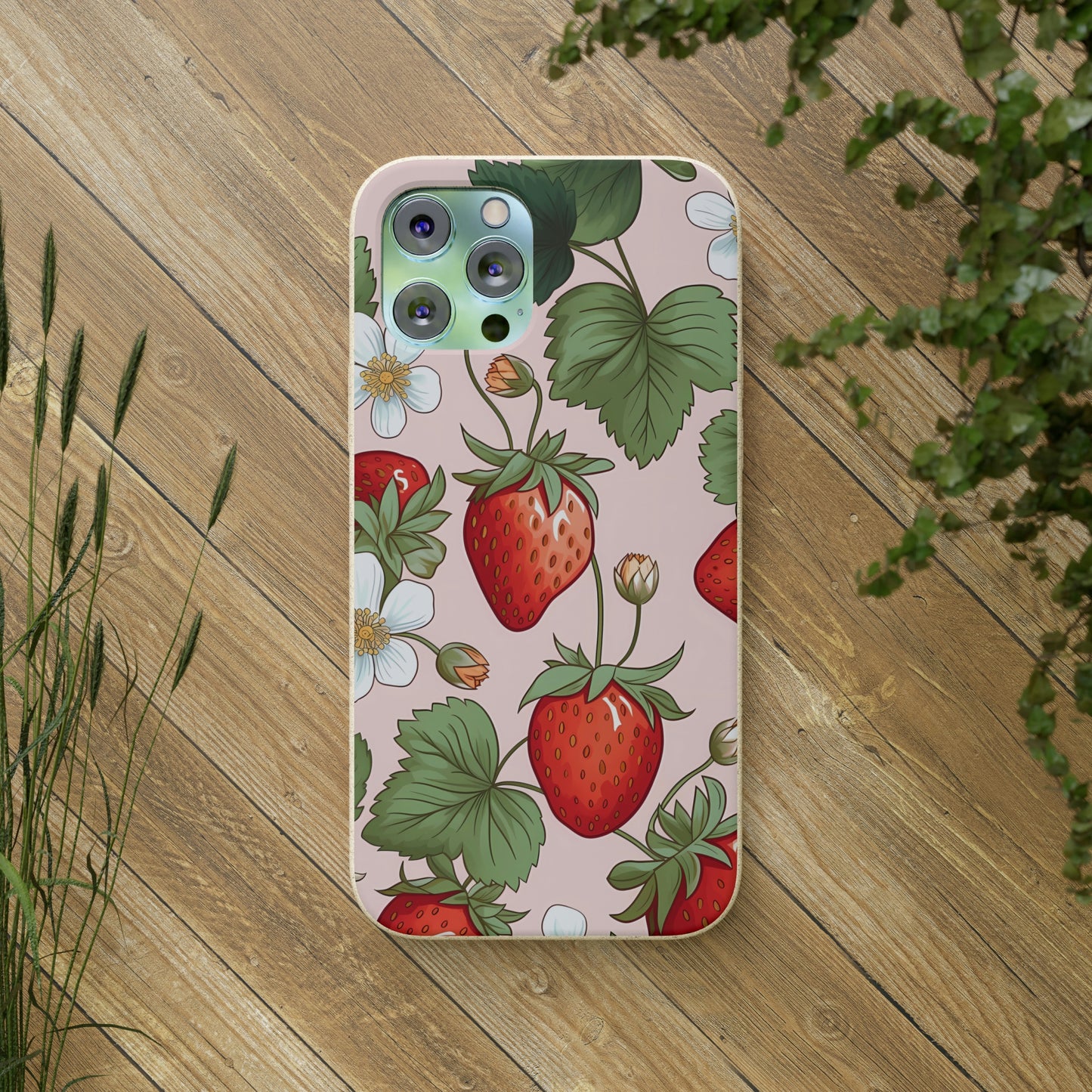 Cottagecore Strawberries | Biodegradable iPhone Case