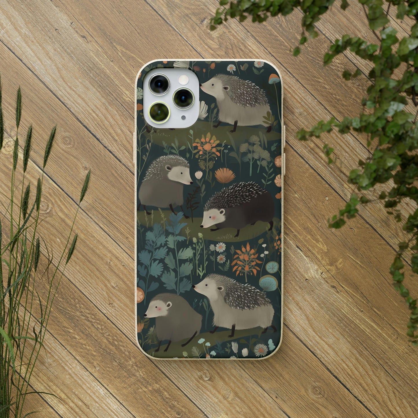 Cute Cottagecore Hedgehogs | Biodegradable iPhone Case