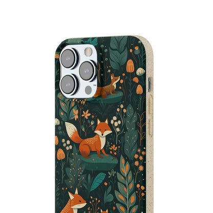 Cottagecore Foxes in a Forest | Biodegradable iPhone Case