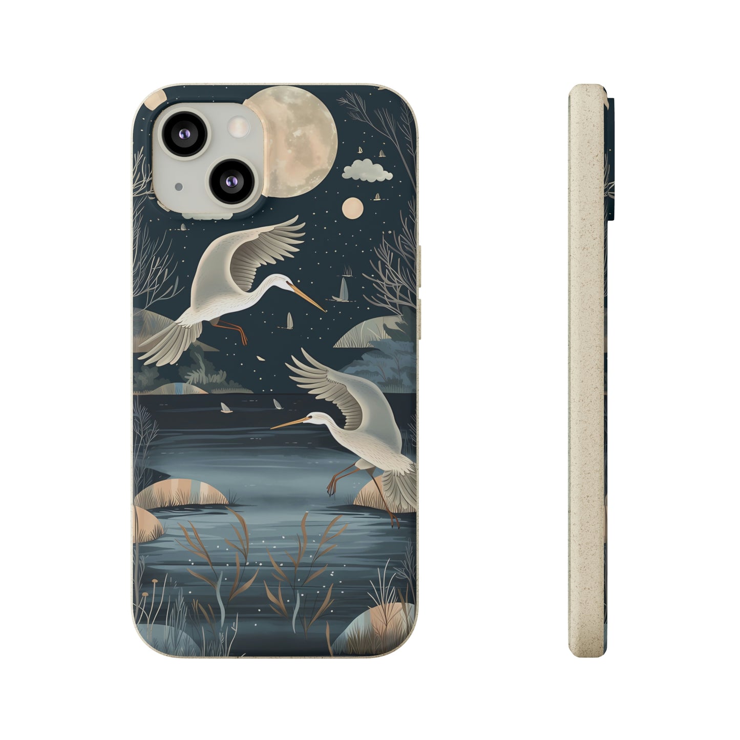 Herons Flying Over a Pond | Biodegradable iPhone Case