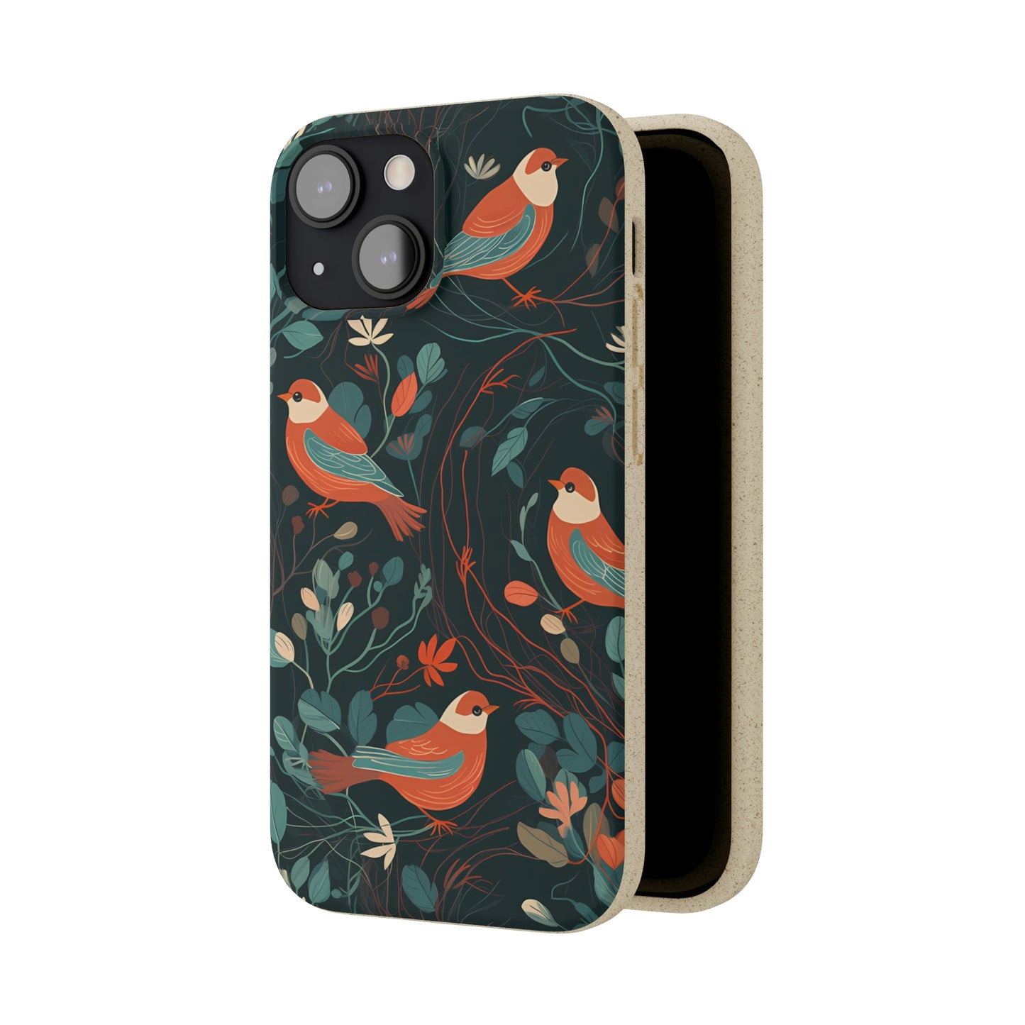 Whimsical Red-Breasted Robins | Biodegradable iPhone Case