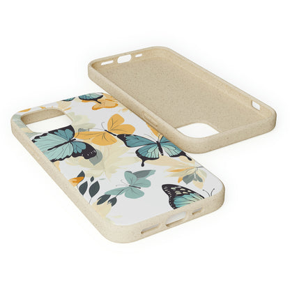 Blue and Yellow Butterflies | Biodegradable iPhone Case