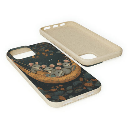 Cottagecore Field Mice in a Hammock | Biodegradable iPhone Case