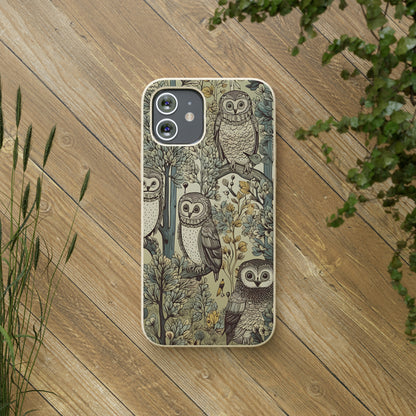 Cottagecore Owls in a Forest | Biodegradable iPhone Case