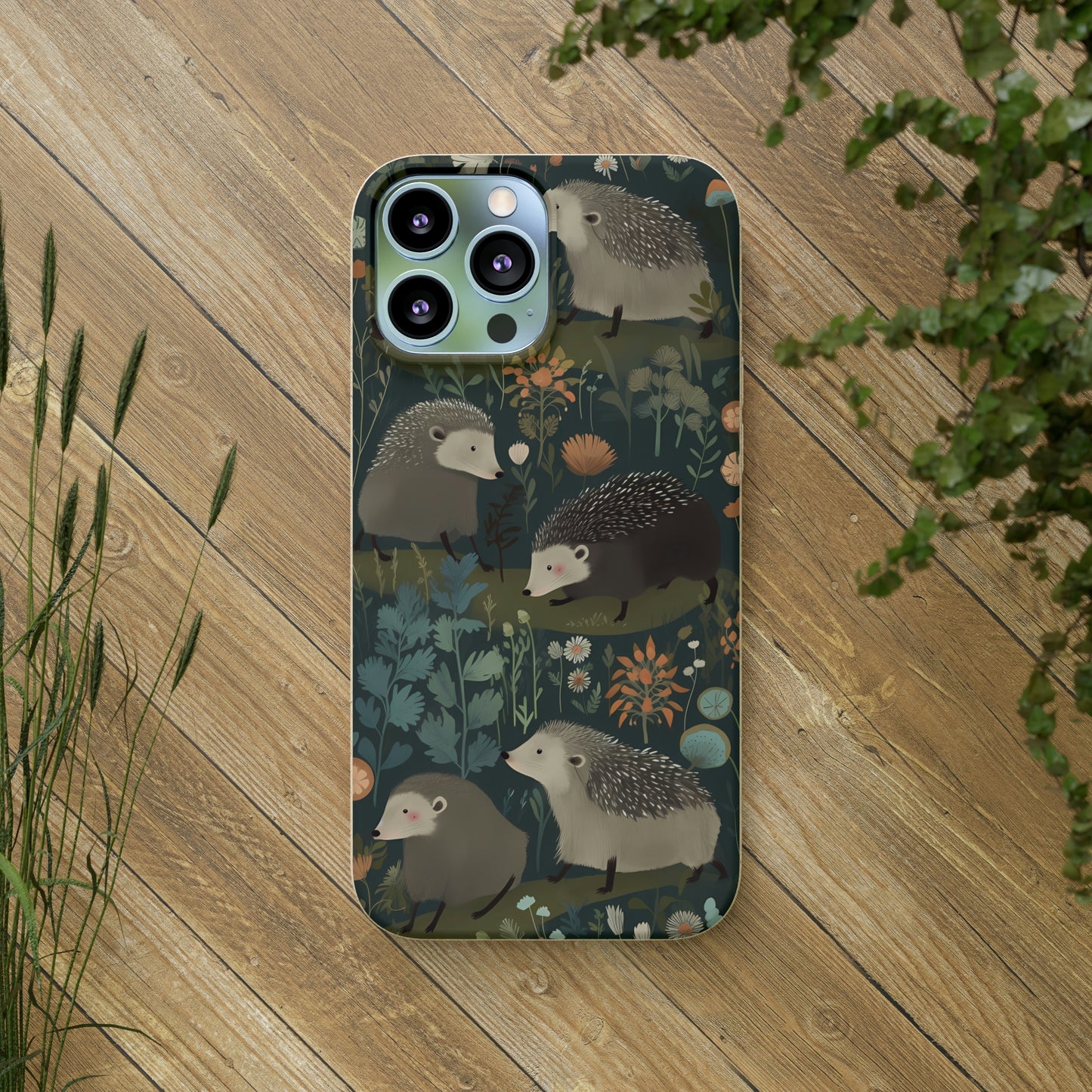 Cute Cottagecore Hedgehogs | Biodegradable iPhone Case