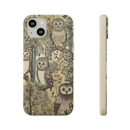 Cottagecore Owls in a Forest | Biodegradable iPhone Case