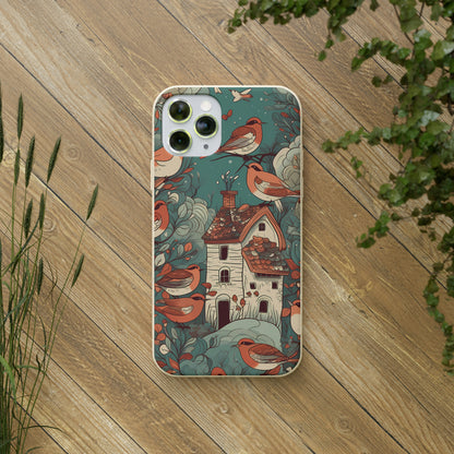 Cottagecore Red-Breasted Robins | Biodegradable iPhone Case