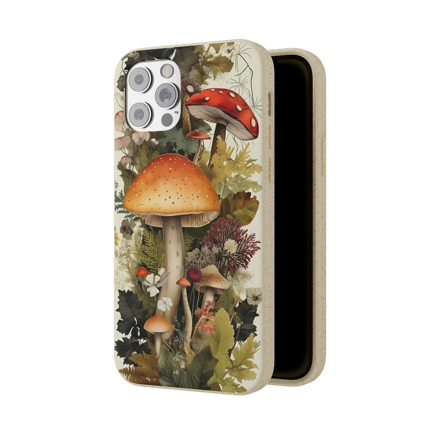 Cottagecore Mushrooms and Plants | Biodegradable iPhone Case