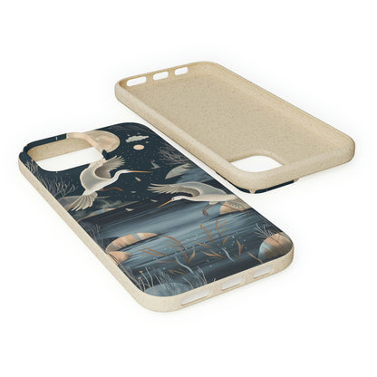 Herons Flying Over a Pond | Biodegradable iPhone Case