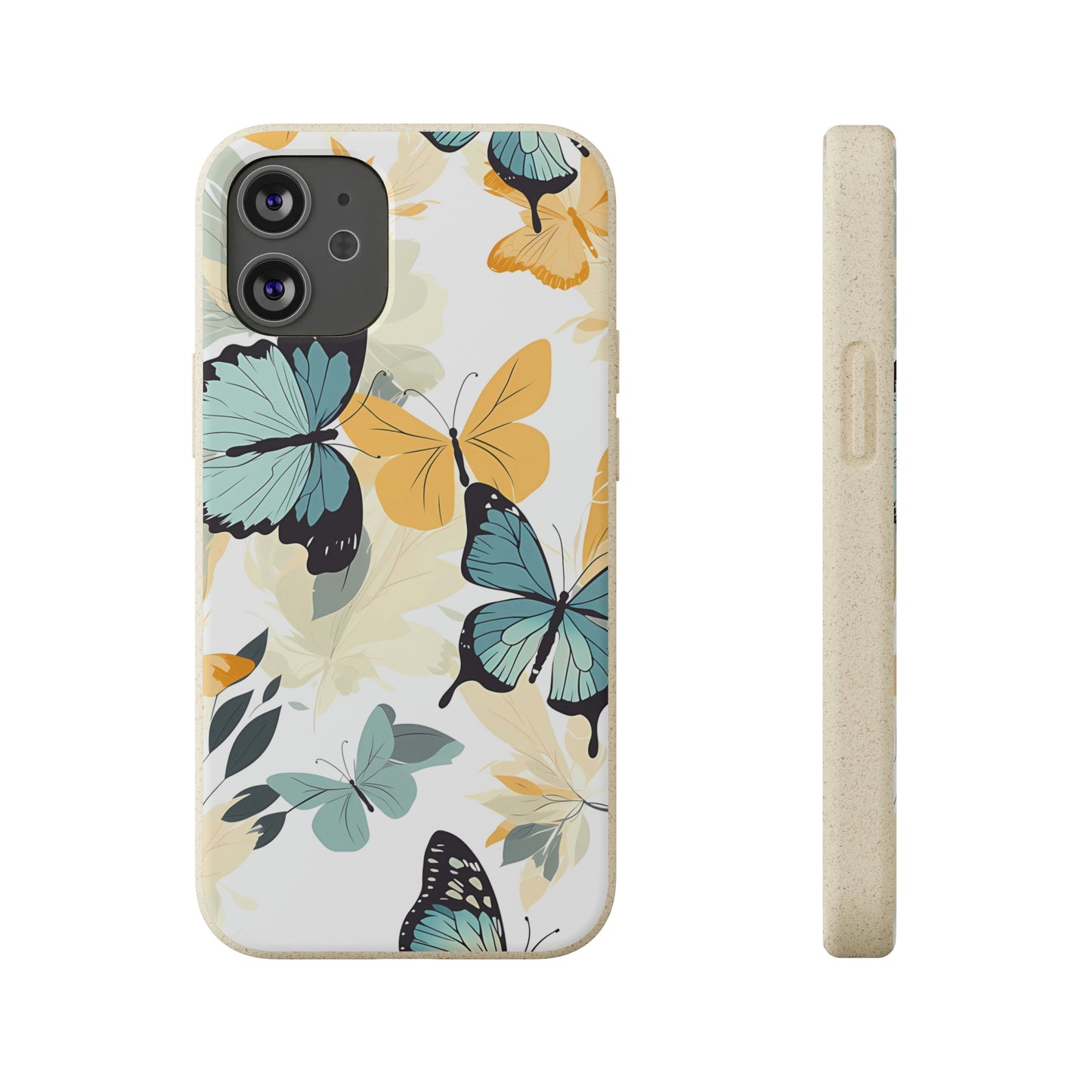 Blue and Yellow Butterflies | Biodegradable iPhone Case