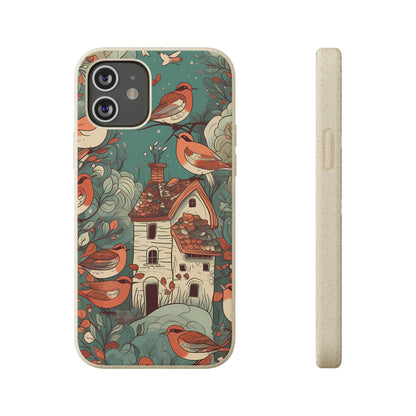 Cottagecore Red-Breasted Robins | Biodegradable iPhone Case