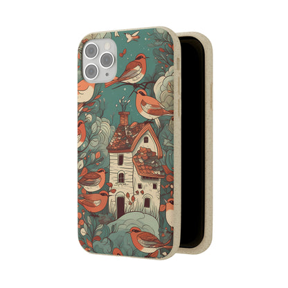 Cottagecore Red-Breasted Robins | Biodegradable iPhone Case