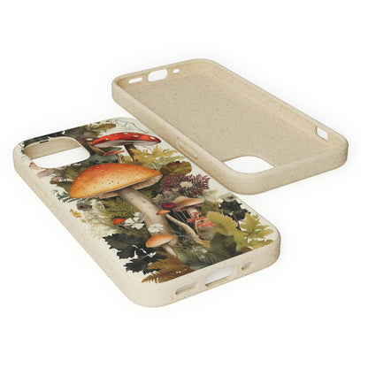 Cottagecore Mushrooms and Plants | Biodegradable iPhone Case