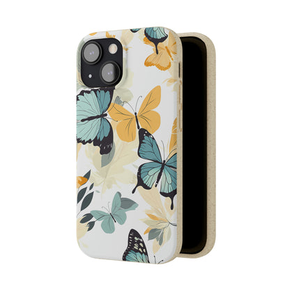 Blue and Yellow Butterflies | Biodegradable iPhone Case