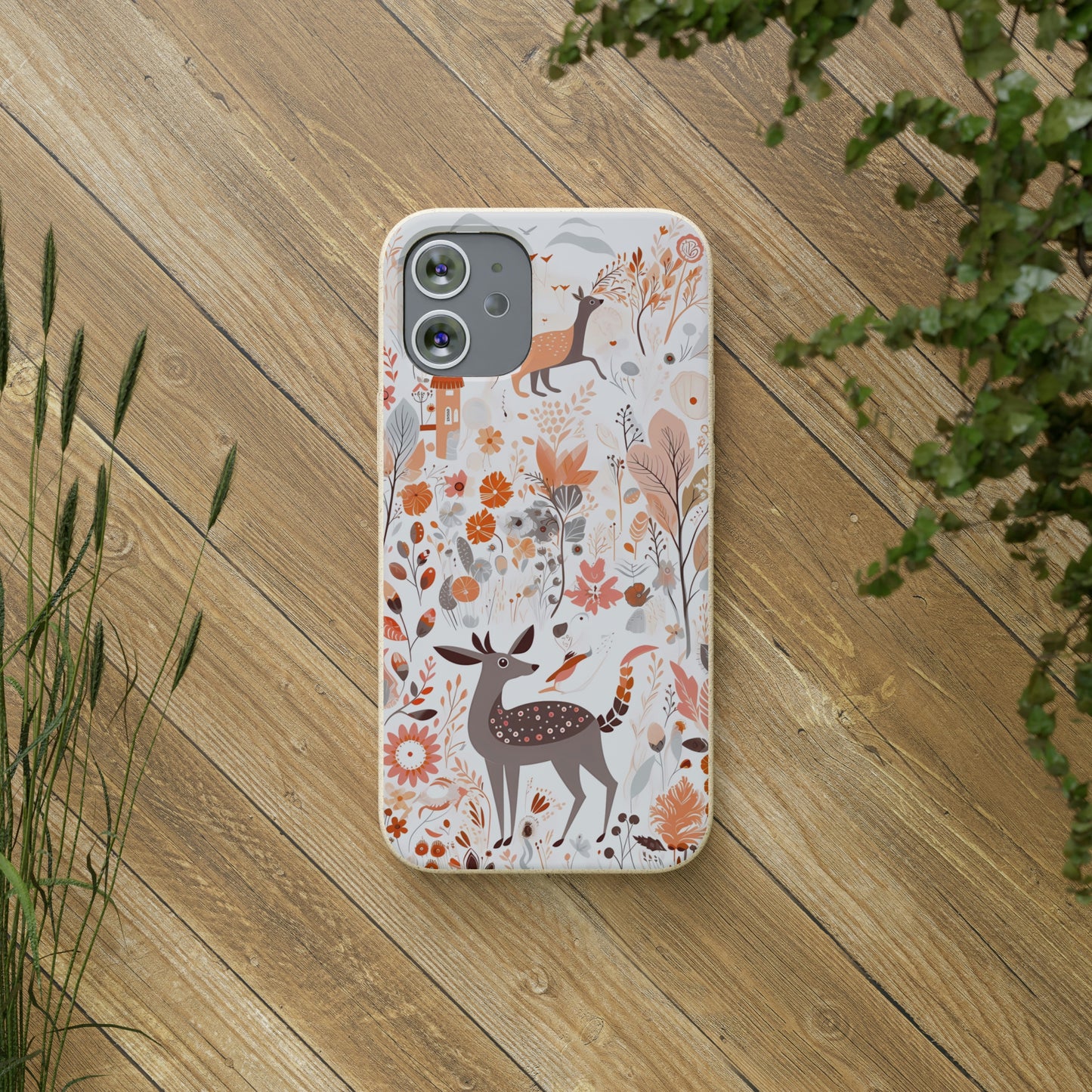 Cottagecore Field with Deer | Biodegradable iPhone Case